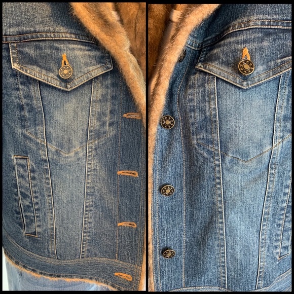 Marvin Richards Faux Fur Denim Jacket - Picture 7 of 12